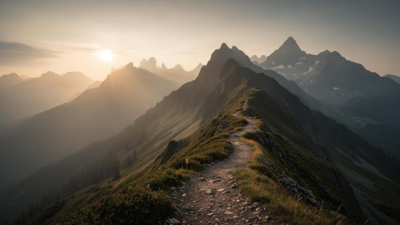 Paysage montagne trail — fond d'écran RAVIT